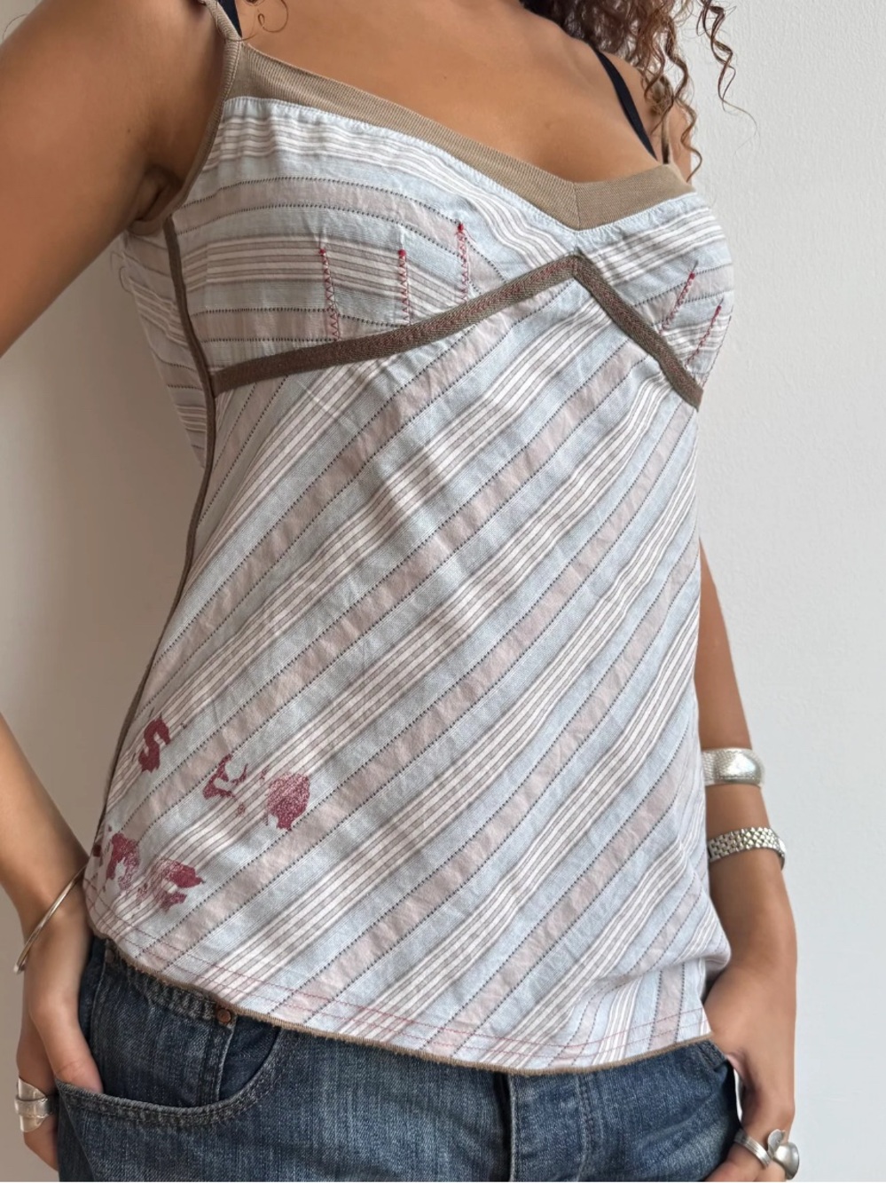 Cop.Copine Striped Tank Top